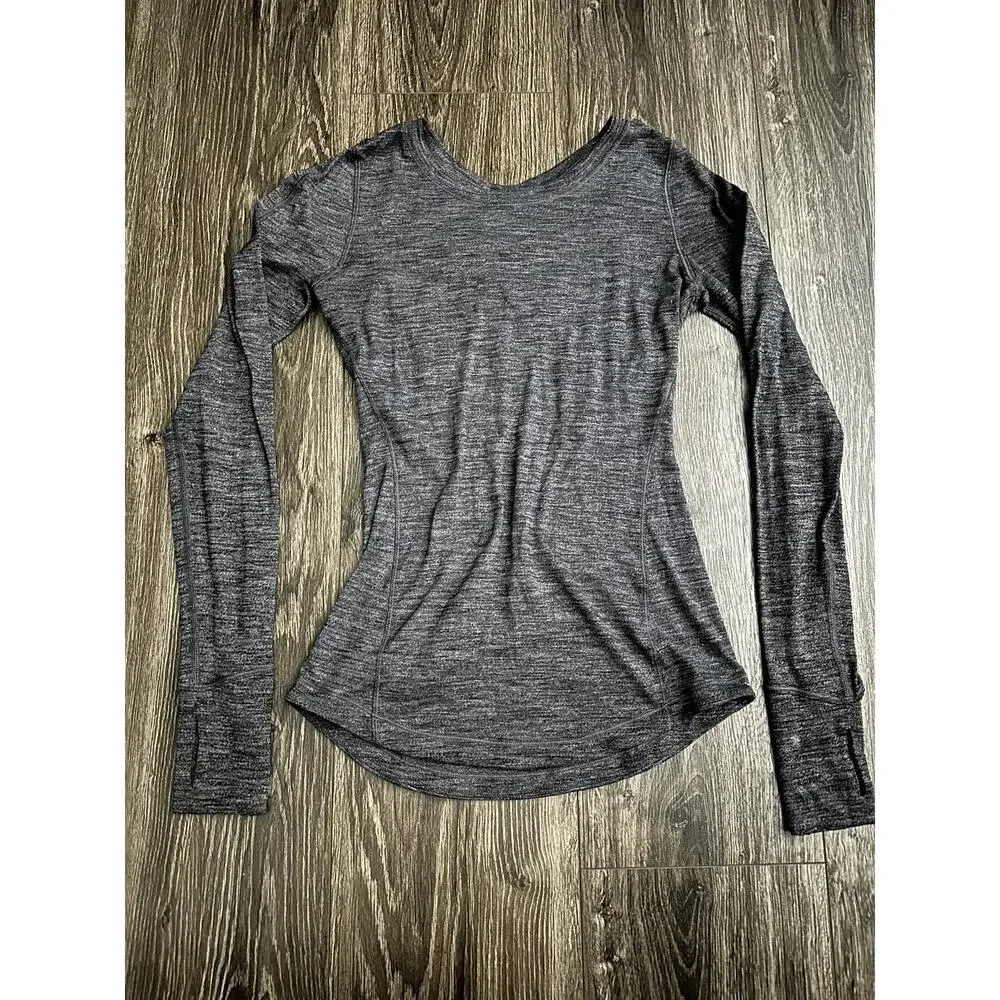 Lululemon 5 Mile Long Sleeve Tiger Space Dye Dark Slate Black